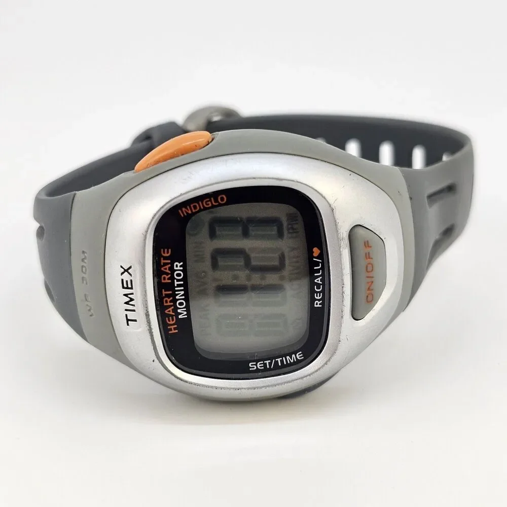 Timex Men's Digital Heart Rate Monitor‎ Watch 40MM Gray Plastic Bands Working